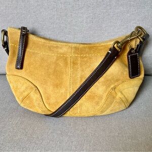 Vintage Coach Soho Suede Hobo Bag | Mustard Suede | Y2K Archive